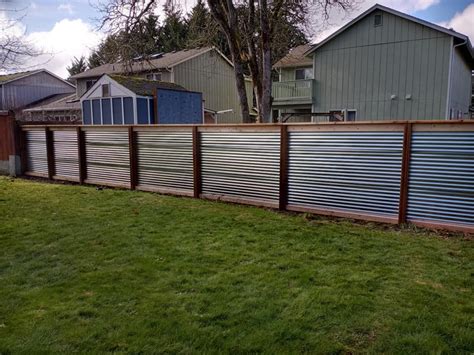 galvanized corrugated sheet metal fence|residential corrugated metal fence.